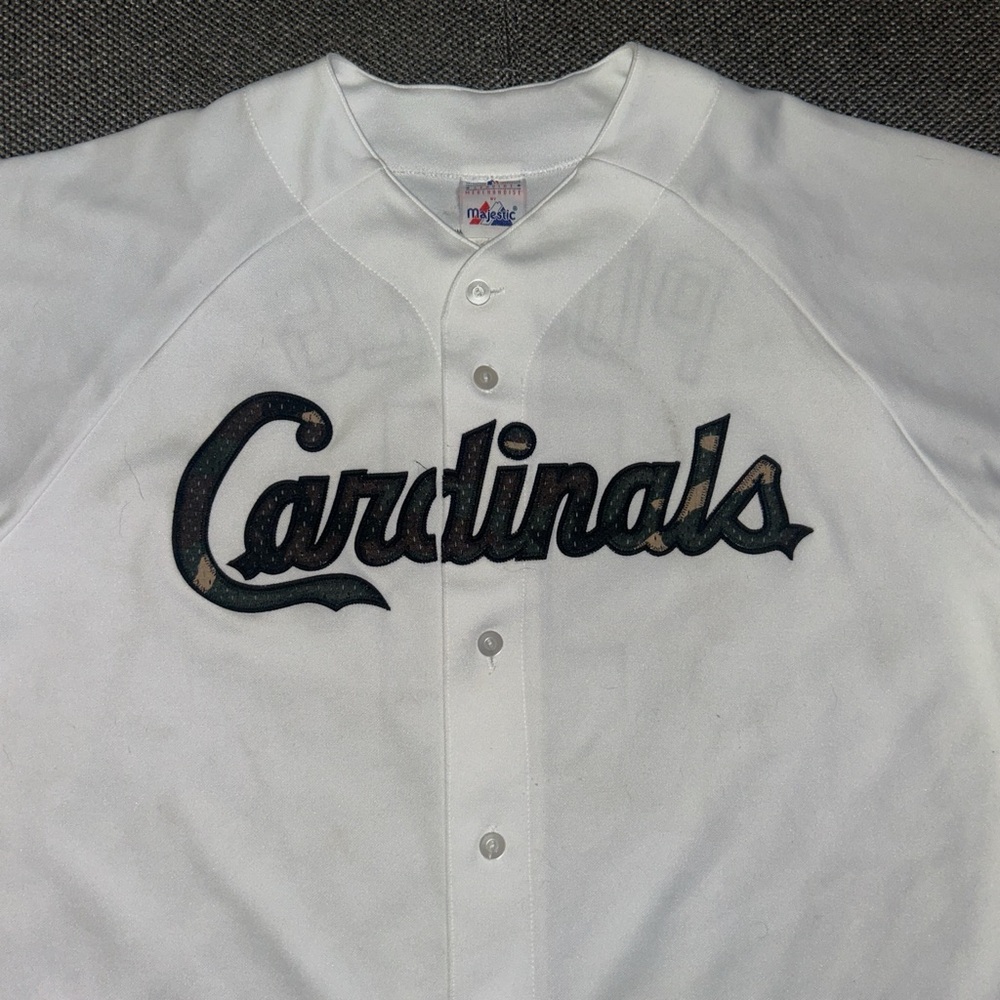 Vintage St Louis Cardinals Albert Pujols Camo Embroidered Baseball Jersey 2XL - Picture 4 of 6
